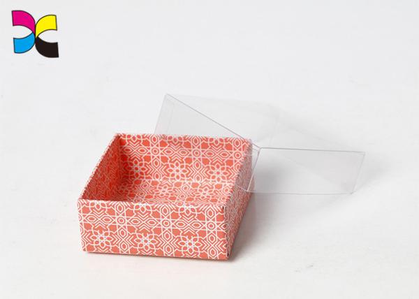 Colored Small Cardboard Presentation Boxes , Transparent PVC Lid Short Run Custom Boxes