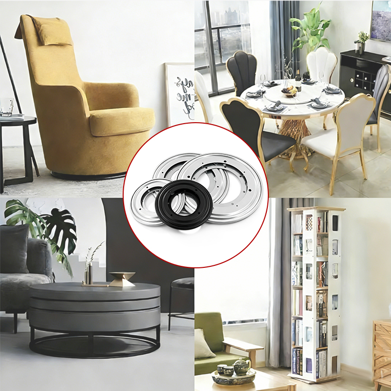 360 Degree Free Rotating Iron Turntable Galvanized Hollow Round Full Ball Bearing Swivel Base for Display Stand & Desk