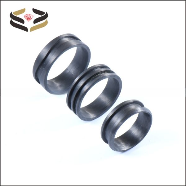 Anillo en blanco de fibra de carbono para boda con engaste invisible de 8 mm para incrustaciones