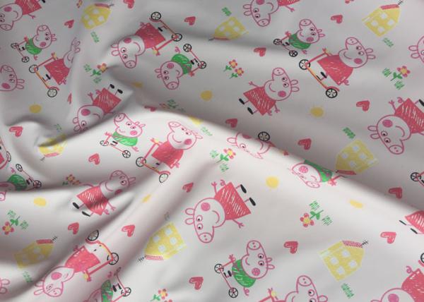 Pink Printed Garment Leather Fabric Handfeeling For Kids' Garment