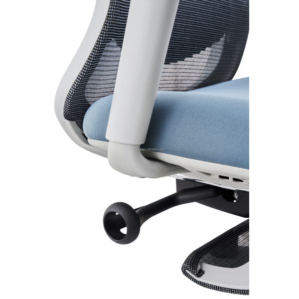 4D Adjustable Armrest Ergonomic Mesh Task Chair Blue Modern Swivel Mesh Fabric Office Chair
