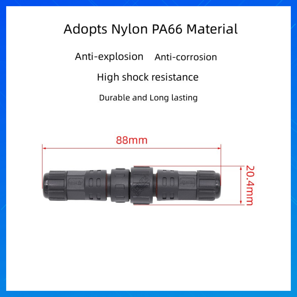 IP68 Waterproof Power Cable Connector Dustproof Multi Pole Plug And Socket