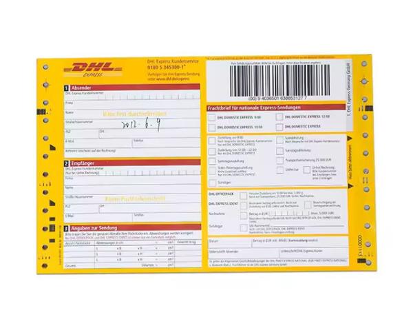 Consignment Note Logistic Courier International Barcode Express Waybill Air Waybill
