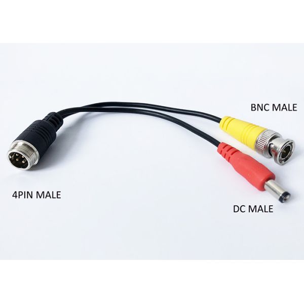 Настройка аксессуаров DVR M12 4pin Женщина / Мужчина к RCA / BNC DC соединитель / кабели адаптера