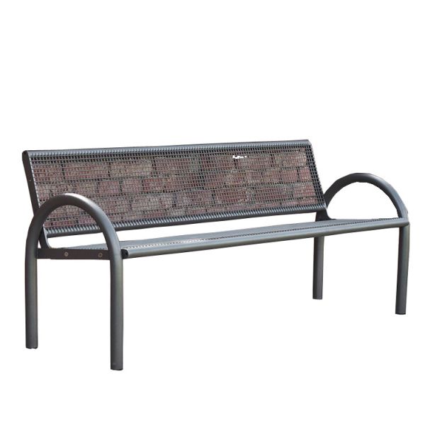 L1400W600H800mm Metal Lawn Benches With Mesh Backrest
