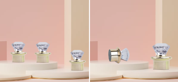 Luxury custom Gold PP Plastic Lid Perfume Bottle Screw Cap For Cosmetic Bottles