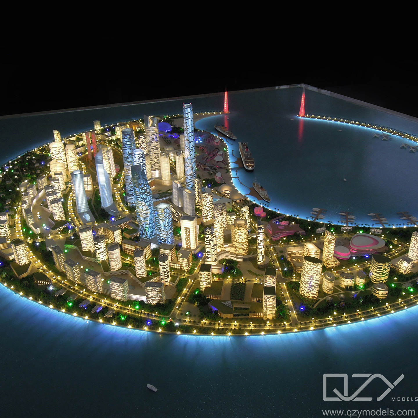 Hainan Airline Architecture Model City 1/1000 Nanhai Island landscape