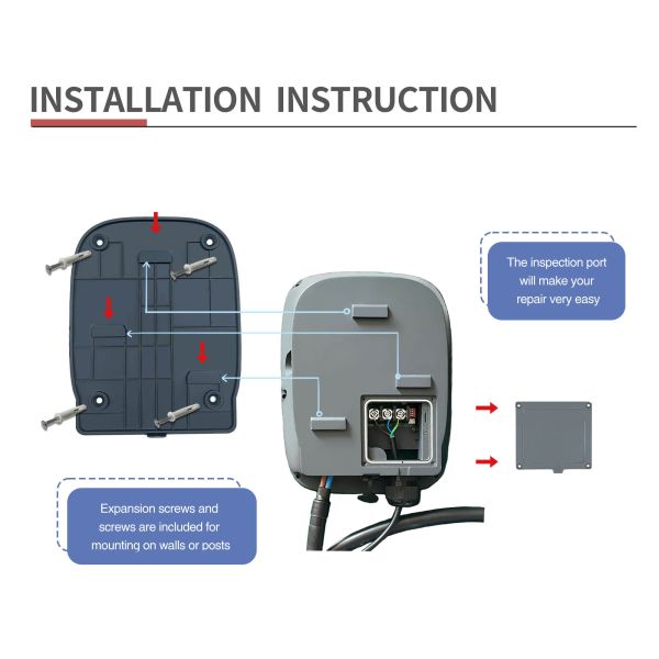 EV Car Charger AC Fast Charging 7kw 11kw 22kw Rfid App Wifi Control Ac Portable EV Charger