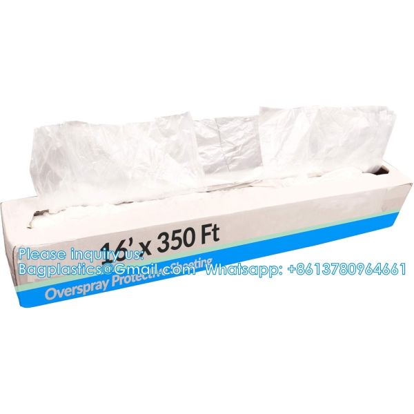 Overspray Paintable Plastic Sheeting - 10 Micron, Protective Masking Film Cover - Auto Car Painting, Bodyshop