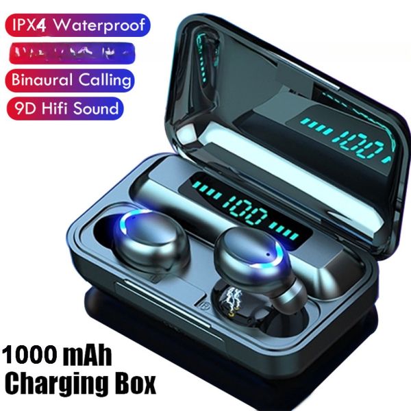 Waterproof Standard IPX-4 Wireless Earphone with Digital Display Stereo Noiseproof Bluetooth Headphones Headset Earbuds