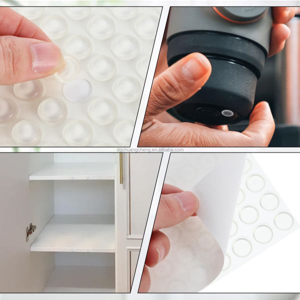 Self-Adhesive Clear Silicone Cabinet Bumpers Soft Close Pads for Door Drawers Home Appliance Rubber Cutting Board