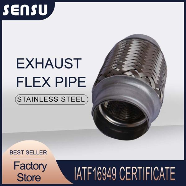 Double Braids Stainless Steel Flexible Exhaust Pipe Polished