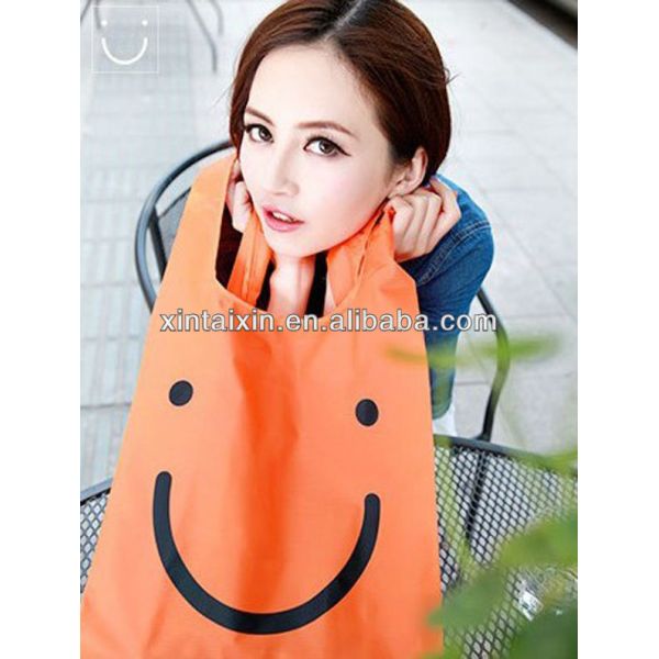 low price portable collapsible vest bags  polyester shopping bags folded tote for shopping
