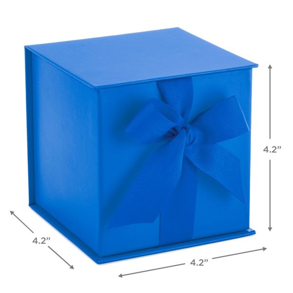 Royal Blue Small Gift Rigid Cardboard Packaging With Shredded Paper Filler