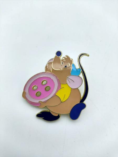 Diecast Metal Brooch Pin  , Cinderella Anniversary Pin Colour Filling
