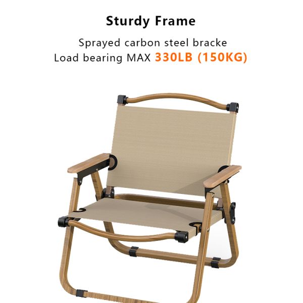 Kermit silla plegable al aire libre de 150 kg de capacidad marco de acero al carbono
