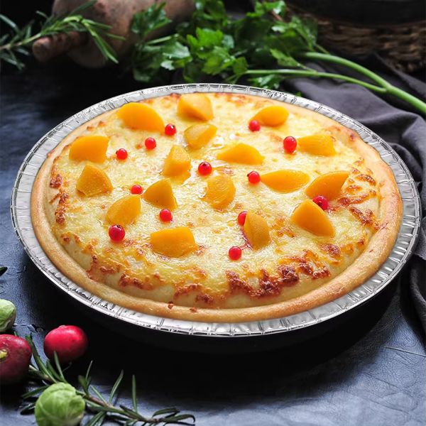 Круглые пиццерии из алюминиевой фольги, кастрюли / подносы с пластиковой крышкой / фольгой / бумажной крышкой