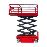 Ascenseur à ciseaux à propulsion autonome rouge 450 kg Ascenseur à homme mobile 10 m de hauteur