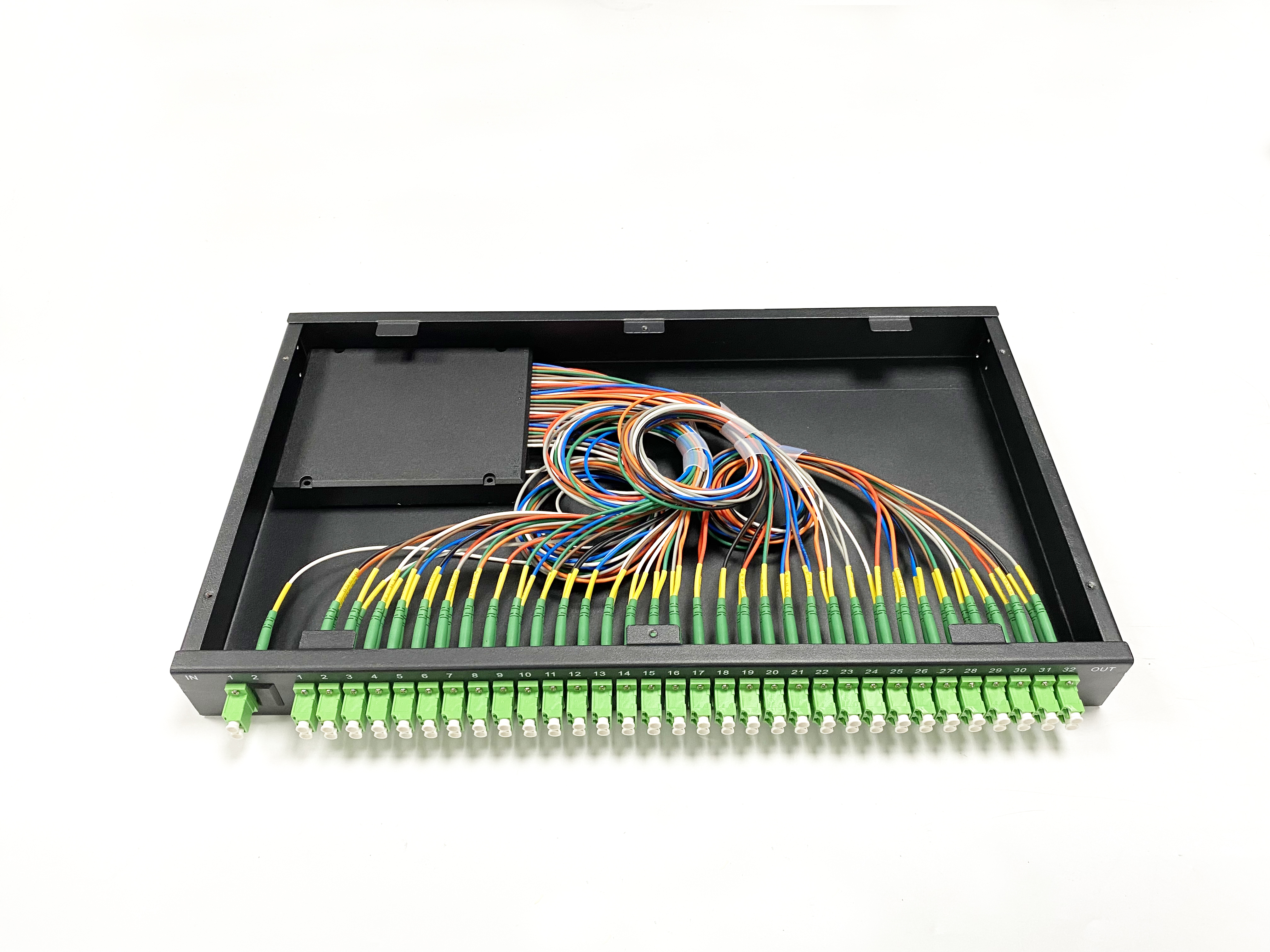 19 Inch Rack-Mount PLC Splitter Chassis 1x8 Splitter Optical Splitter Box  for FTTH