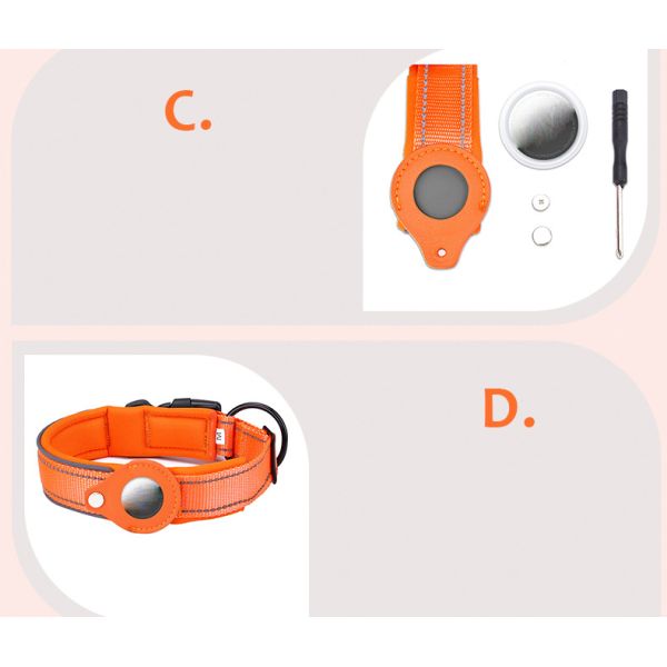 Orange Blue GPS Air Tag Dog Collar Nylon Cat Collars Adjustable Custom Logo