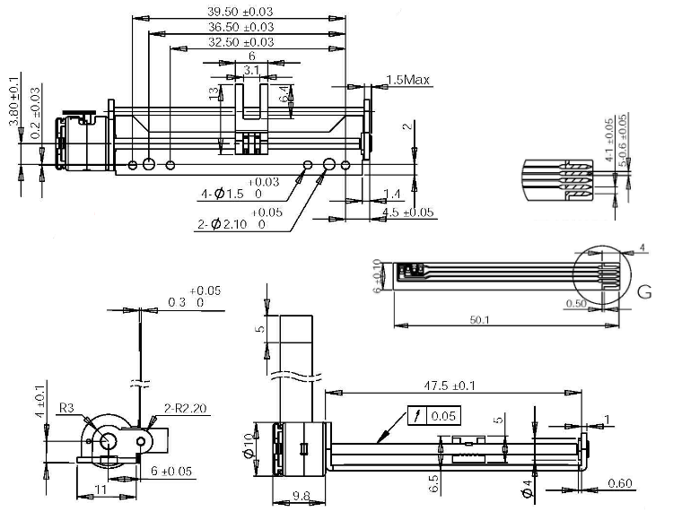 Мотор микро- слайдера 3.3V~5V 10mm Stepper мотора объектива фотоаппарата VSM10152