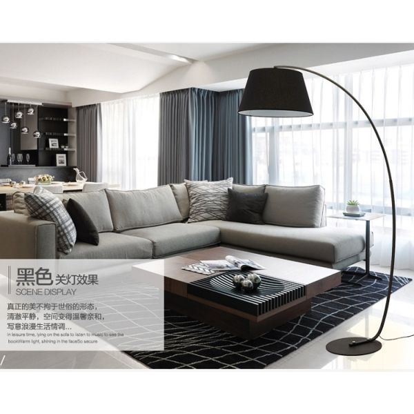 Vertical Arc Led Floor Lamps American Country Cloth Cover Living Room Decoration floor light(WH-MFL-17)