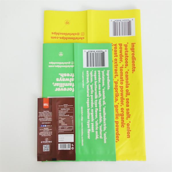 Custom Printed Food Grade Nitrogen Flush Chips Bags Sealer Metallic Foil Packaging Bags For Potatoes Chips