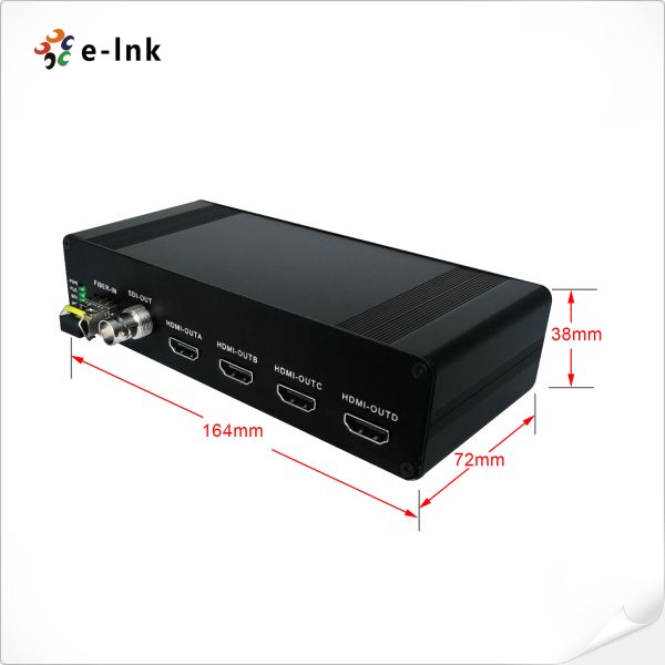 LNK-3G-1V4H 3G-SDI Video Over Fiber Converter with SDI Loop-Out and HDMI Outputs