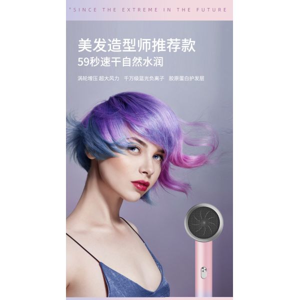 Blue Light Ion Hair Dryer with High Power and 3 Speed Settings Salon Results at Home