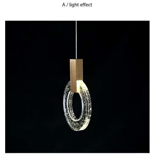 Modern Crystal Ring Chandelier Creative Villa Hotel Restaurant Gold Pendant Light Staircase Chandeliers