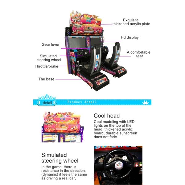 Двойные игроки опережают участвовать в гонке имитатор участвуя в гонке игровой автомат с красными местами