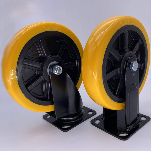 Swivel Plate Castors TPE Tread Casters Wheel For Industry 6 Inch