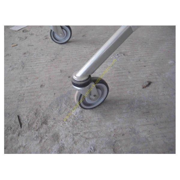 Silver Epoxy Coating Steel Bar Metal Supermarket Cart / Coin Lock Shopping Trolley