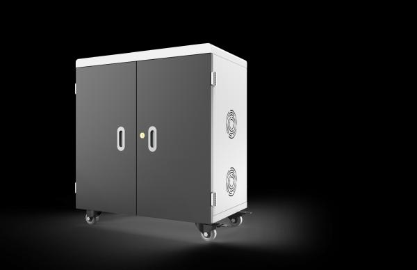 36 Port USB Smart Charging Cabinet with 4 Wheels 2 Brake and Cooling Fans for Secure Tablet Charging