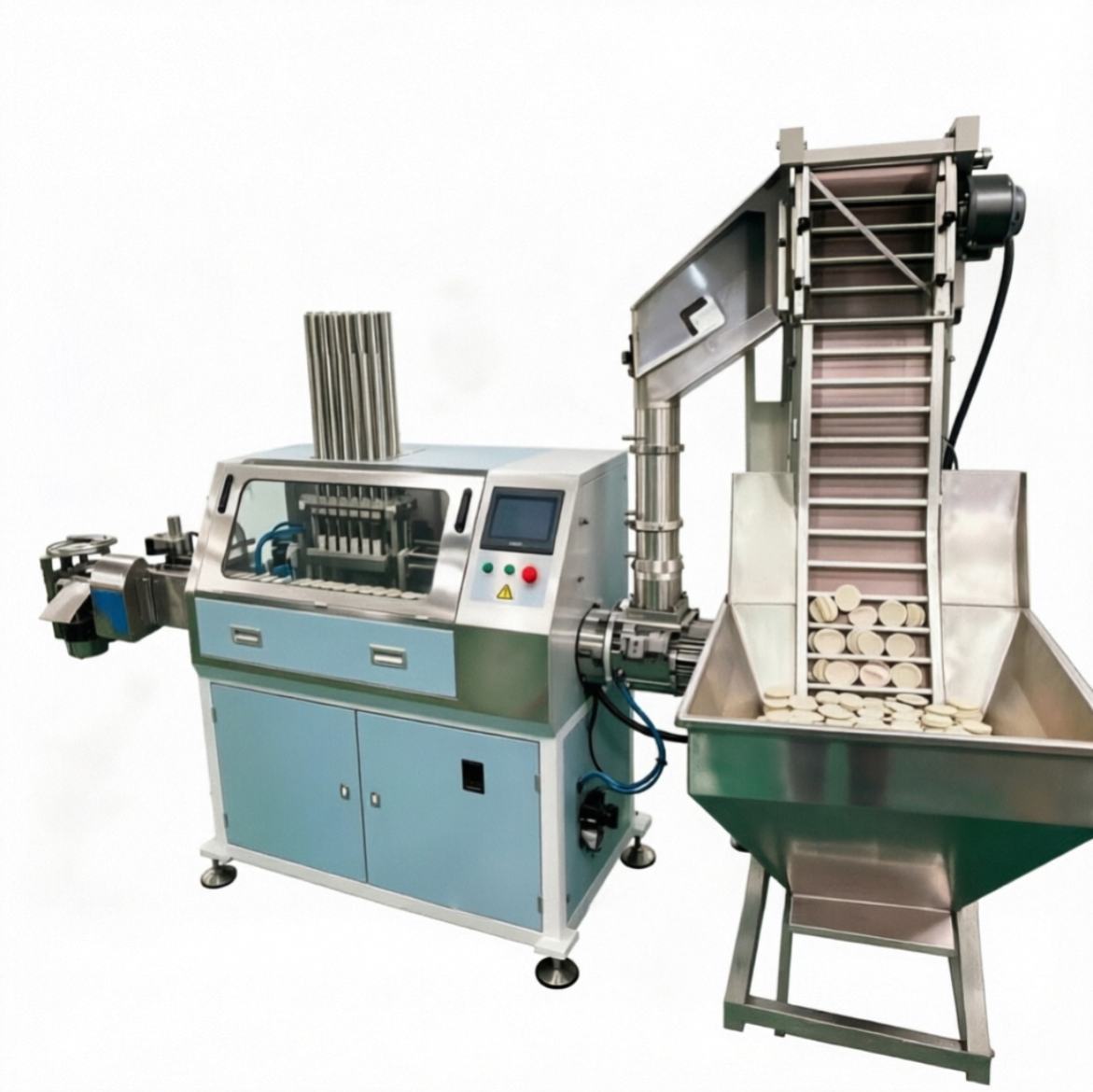 Automatic Cap Liner Insertion Machine with PLC Touch Screen Control and Stainless Steel Material for 2000 Caps Per Hour