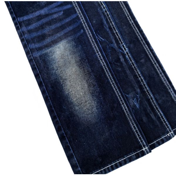 Blue Gray Flocked Denim Fabric Super Soft 10.5oz 70%Cotton For Jeans Or Coat
