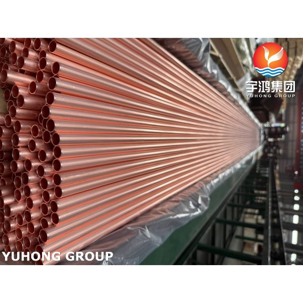 ASTM B111 UNS C12200 Red Copper Tube 99.9Cu DHP Tube Seamless Heat Exchanger Tube