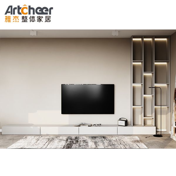 Modern Design TV Cabinet with Laminated Finish and Customized Size for Living Room