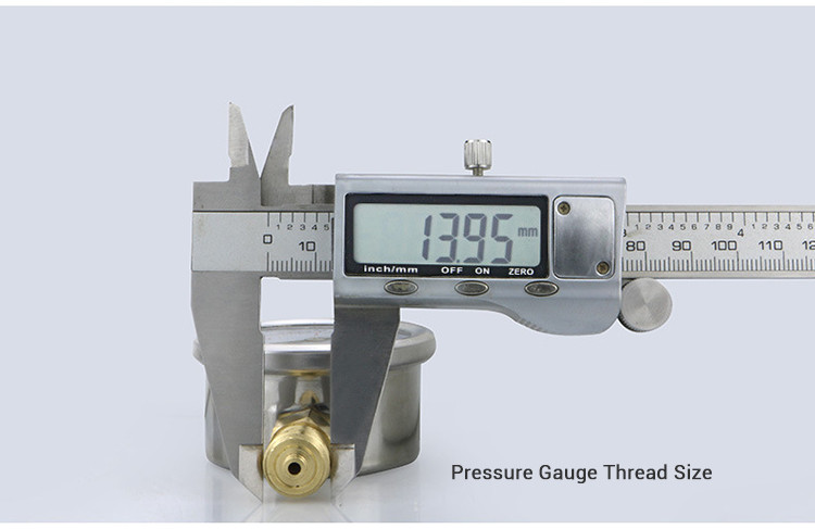 50mm Glycerine Filled Pressure Gauge for Industrial Applications -1-0-2.4bar Range