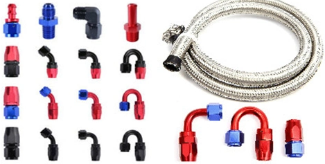 Braided 3.45MPa Flexible Hoses Silver PTFE Fuel Line Oil Cooler Hose