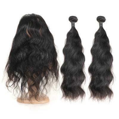 Autêntico alise 360 2 pacotes encaracolados brasileiros frontais do cabelo humano do Virgin
