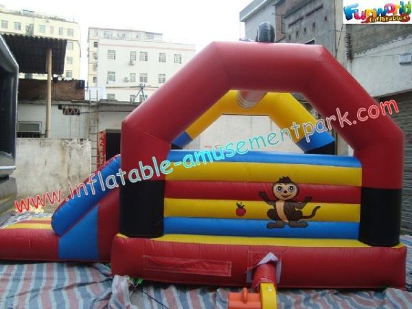 Monkey Commercial Bouncy Castles , Moonwalk Bouncer CE Blower For Children