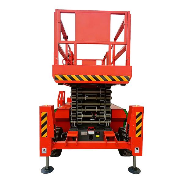 Advanced Off Road Upright Scissors Lift Platform Heavy Duty Rough Terrain ODM