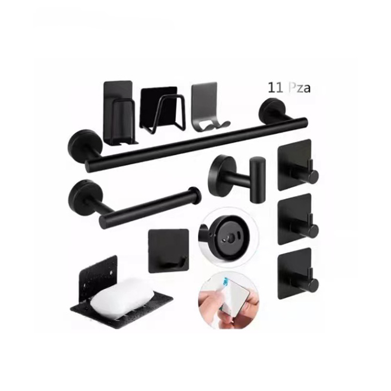 Bathroom hardware set, stainless steel towel bar set, cross-border towel rack, toilet paper holder, perforated hook, bathroom hanging accessories