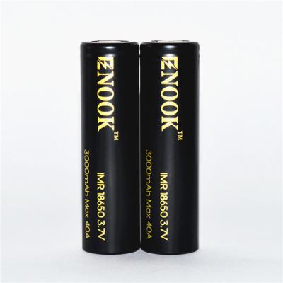 Bateria recarregável de íons de lítio de alta capacidade 40A 18650 3,7 V Célula de bateria de 3000mah