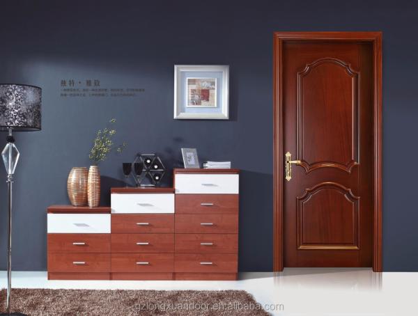 Single Flower Teak Solid Wood Internal Doors 85cm Width Moisture Proof