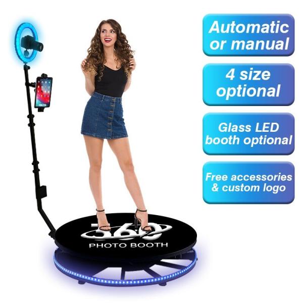 Parties Free Custom Logo 360 Spin Camera Booth Selfie Platform With Flight Case