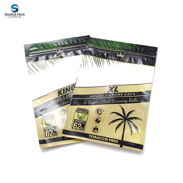 Трехсторонний запечатанный тупые обертки сигареты упаковочный пакет пластиковый Майлар циппер