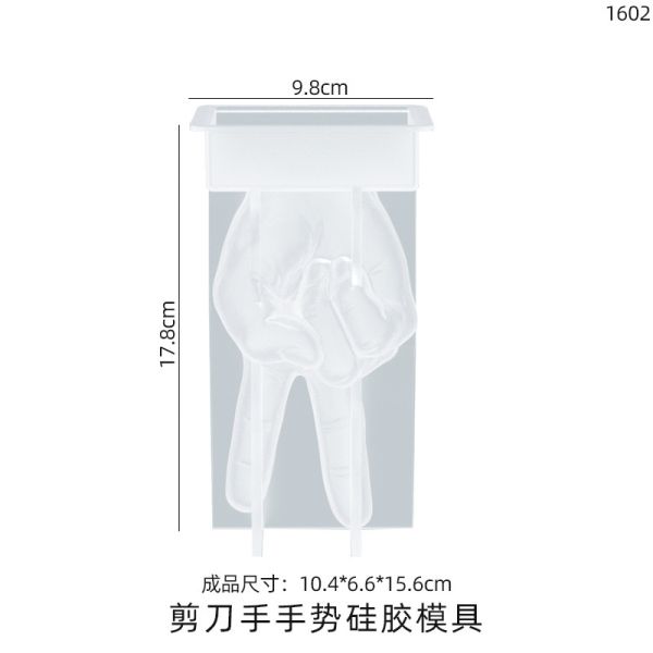 DIY Crystal Dropping Resin Mold OK Thumb Scissors Hand Gesture Table Candle Silicone Mold