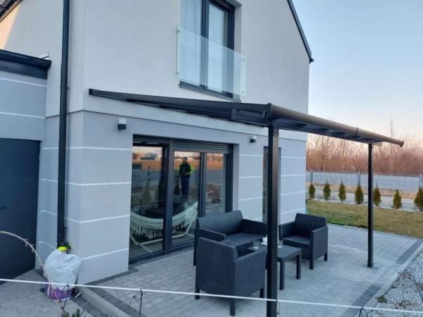 18m2 Sun Shelter Garden Wall Mounted DIY Patio Cover Aluminum Sunshade Outdoor Gazebo Patio Cover Canopy Awnings Black